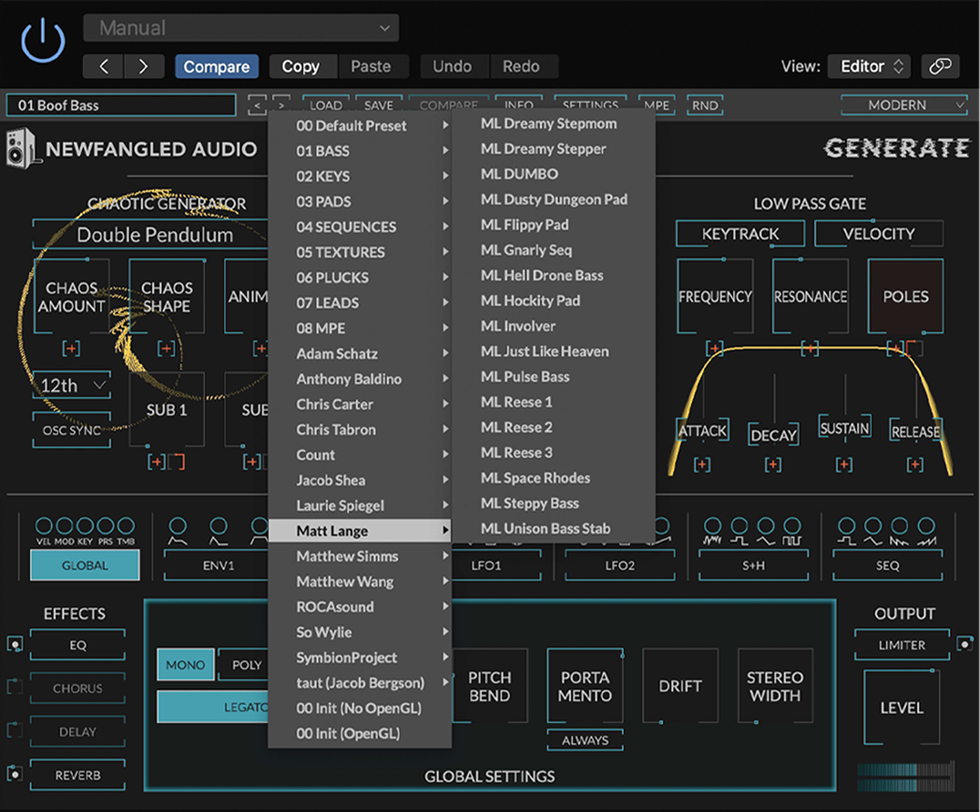 Generate synth plugin presets